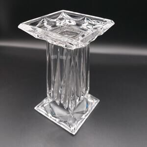 PartyLite Quad Prism Pedestal 24% Lead Crystal Candle Holder or Vase